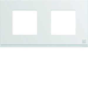 Plaque gallery plastique injecté 2 postes horizontale 71mm pure antibacterien - HAGER WXP9912 