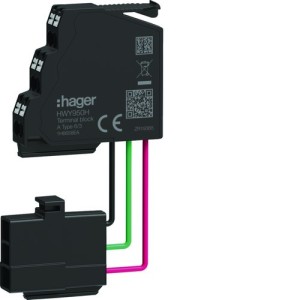 Connecteur d'aux type A 6/3 pour AX, MO, FS, RTC, UV, SH, CC (pièce détachée) - HAGER HWY950HSA 