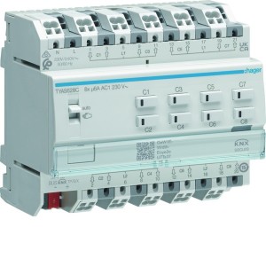 Module de sortie pour volets roulants ou stores à bannes pour 8 moteurs 230V~ 6A - HAGER TYAS628C 