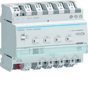 Pilote KNX/DALI2 broadcast compatible KNX EASY et ETS - HAGER TYAS664D 