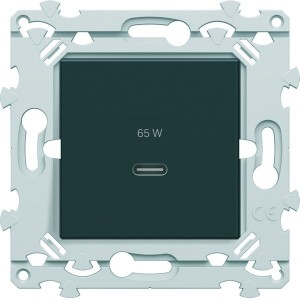 Chargeur USB-C 65W anthracite - HAGER WE115A 