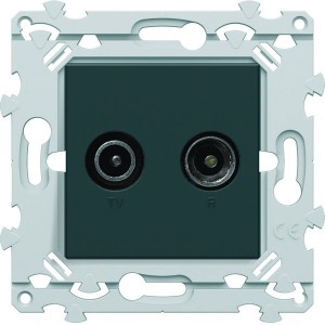 TV+FM double direct anthracite - HAGER WE253A 