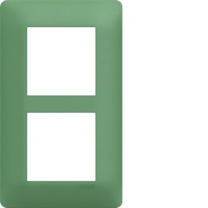 Plaque 2 postes essensya E57 Botanic - HAGER WE546 