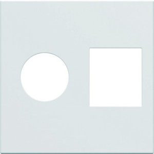 Enjoliveur prise TV+RJ45 gallery 2 modules pure - HAGER WXD240B 