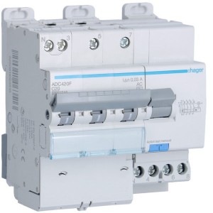 Disj.dif 3P+N 6-10kA C-20A 30m - DISJ. DIFF.3PH-N  HAGER ADC420F 