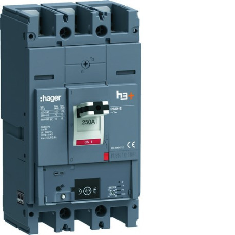 Disjoncteur h3+ P630 Energy 3x250A 70kA - HAGER HEW250NR 