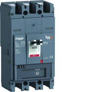 Disjoncteur h3+ P630 MAG 3x500A 70kA - HAGER HEW500BR 