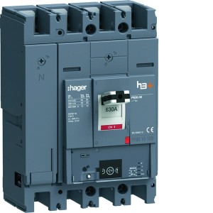 Disjoncteur h3+ P630 Energy 4x630A 50kA - HAGER HMW631NR 