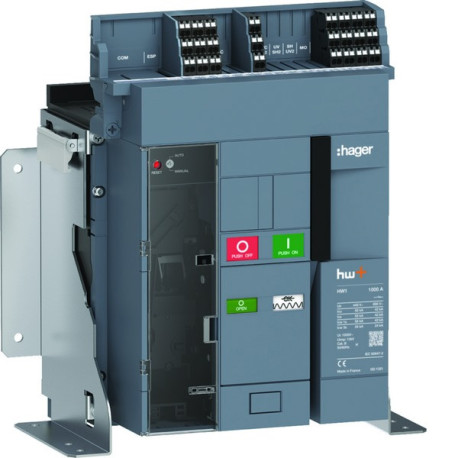 Disjoncteur Ouvert HW1 55kA 1000A 3P Fixe pour TU sentinel - HAGER HW1M310FB 