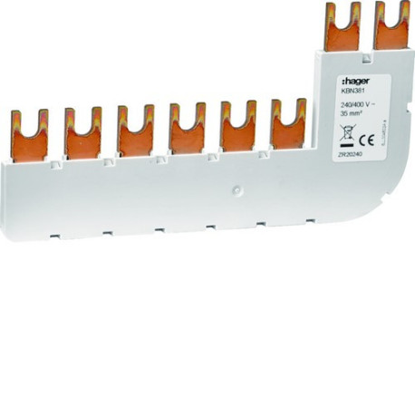 Barre de pontage 3P+N 35mm² 90° SPA180N - HAGER KBN381 