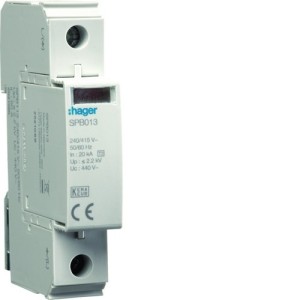 Parafoudre 1P débrochable 40kA voy - HAGER SPB113 