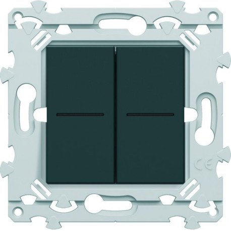 Dble InterBP voyant anthracite - HAGER WE045A 