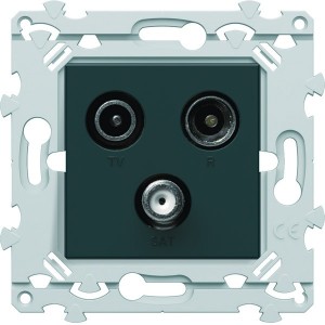 TV+FM+SAT directe anthracite - HAGER WE256A 