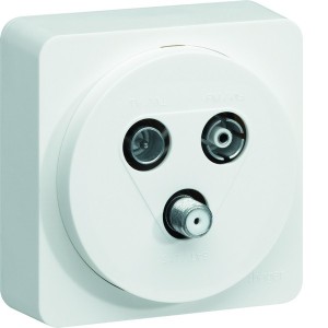 ateha prise TV FM SAT  1 câble complet - HAGER WJC256B 