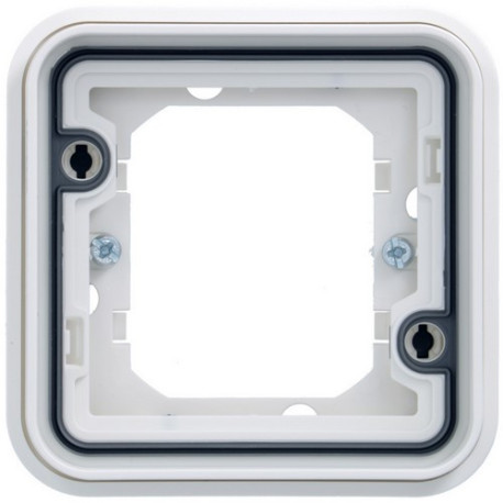 cubyko Support d'encastrement simple associable à griffes blanc IP55 - HAGER WNA401BG 
