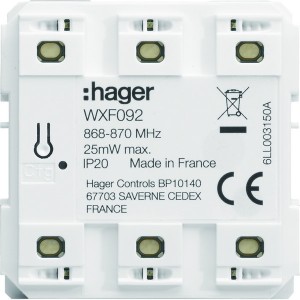 Emetteur radio mural, gallery, quicklink, plat, pile plate, 2 postes - HAGER WXF092 