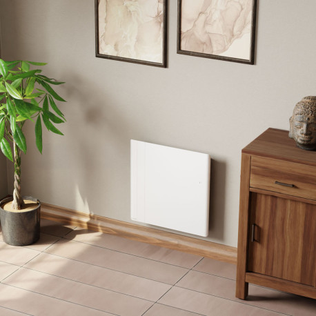 Radiateur electrique 750W inertie fonte CHAMANE Nativ Horizontal connecte blanc - INTUIS M198112