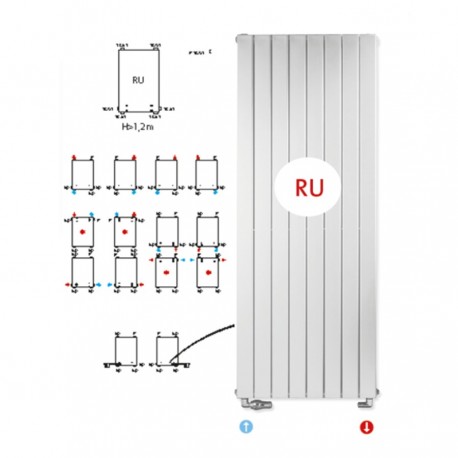 Radiateur chauffage central CHORUS Vertical simple 1041W - FINIMETAL 7SV10180
