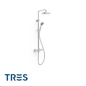 Ensemble de robinet thermostatique mural à 2 voies pour douche Chrome - TRES 21639521