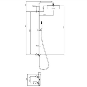 Ensemble mitigeur colonne de douche blanc mat BLACK & WHITE - BOSSINI L10092045
