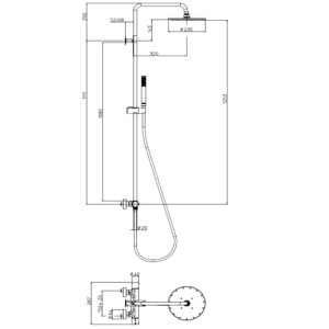 Ensemble mitigeur colonne de douche 230mm blanc mat BLACK & WHITE - BOSSINI L10092045