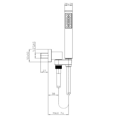 Ensemble CUBE encastrable avec support orientable, douchette et flexible BLACK & WHITE - BOSSINI C55005C030