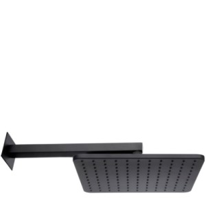 Pomme de tête Cosmo 280mm avec bras de fixation mural noir mat BLACK & WHITE - BOSSINI H69598H073
