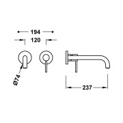 Façade mitigeur lavabo Or Mat 24K - TRES 26230022OM