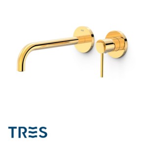 Façade mitigeur lavabo Or 24K - TRES 26230022OR