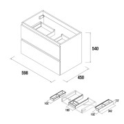 Meuble de salle de bain suspendu 2 tiroirs TERRACOTA SPIRIT 600 - SALGAR 103476