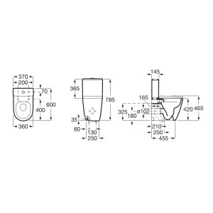 Réservoir WC Alimentation Latérale Blanc Brillant Ona - Roca A341680000