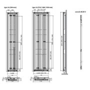 Radiateur vertical Finimetal 1500W Fluide caloporteur PAROS V E PAVP111950680EL