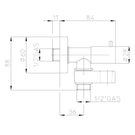 Robinet d’arrêt 1/2”M avec support de douche noir mat - BOSSINI E57000073