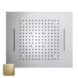 Plafond de douche 4 jets LED RGB chromothérapie or brossé Dream - BOSSINI H389080043