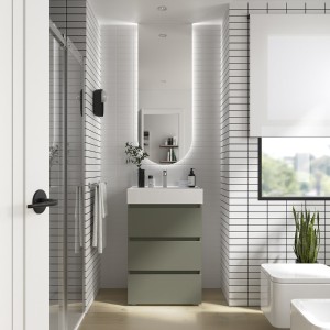 Meuble de salle de bain SPIRIT 600 3 tiroirs métalliques GREEN FOREST - SALGAR 103502