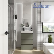 Meuble de salle de bain SPIRIT 600 3 tiroirs métalliques GREEN FOREST - SALGAR 103502