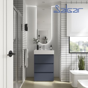 Meuble de salle de bain SPIRIT 600 3 tiroirs métalliques NIGHT BLUE - SALGAR 103492