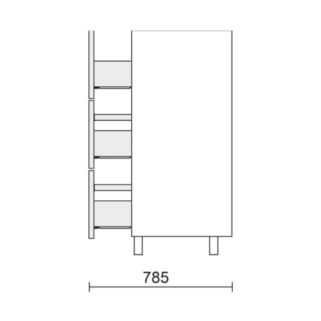 Meuble de salle de bain SPIRIT 600 3 tiroirs métalliques NIGHT BLUE - SALGAR 103492
