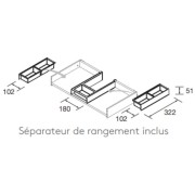 Meuble de salle de bain SPIRIT 600 3 tiroirs métalliques NIGHT BLUE - SALGAR 103492
