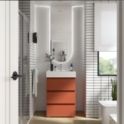 Meuble de salle de bain SPIRIT 600 3 tiroirs métalliques TERRACOTA - SALGAR 103507