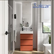 Meuble de salle de bain SPIRIT 600 3 tiroirs métalliques TERRACOTA - SALGAR 103507