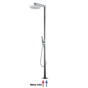 Colonne de douche extérieure à mitigeur double progressif chromé NEK - Bossini L00379030