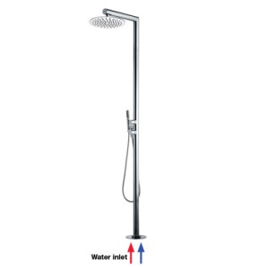 Colonne de douche extérieure à mitigeur double progressif chromé NEK - Bossini L00379030