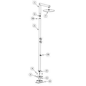 Colonne douche pour piscine 2 mitigeurs progressifs chromé NEK - Bossini L00382030