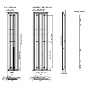 Radiateur vertical Finimetal Fluide caloporteur PAROS V E