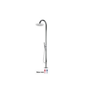 Colonne de douche extérieure à mitigeur double progressif chromé Tetis - Bossini L00388030
