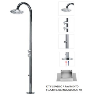 Colonne de douche extérieure à mitigeur double progressif chromé Tetis - Bossini L00390030