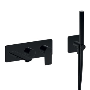 Façade encastrée bain douche 2 sorties black mat - CRISTINA ONDYNA BA10213 