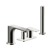 Mitigeur bain-douche 4 trous sur gorge metal brosse - CRISTINA ONDYNA BA18177 