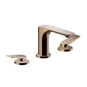 Lavabo melangeur 3 trous blade or rose brosse - CRISTINA ONDYNA BA20534P 